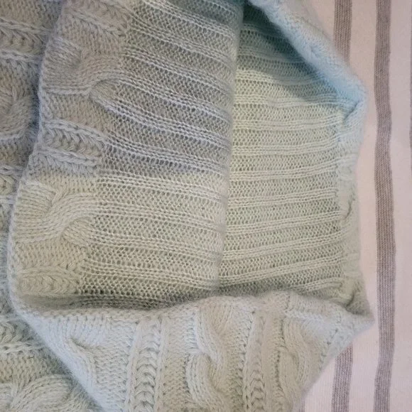 Topshop Mint Green Cablknit Infinity Scarf - Picture 4 of 7